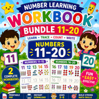 Number Learning Worksheets 11–20 – Printable Counting, Number Tracing & Math Activities for Kids Ages 3–6 | Digital PDF