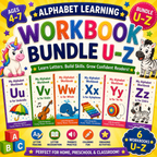 Alphabet Learning Worksheets U–Z – Printable Letter Tracing & Phonics Activities for Kids Ages 3–6 | Digital PDF