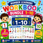 Number Learning Worksheets 1–10 – Printable Counting, Number Tracing & Math Activities for Kids Ages 3–6 | Digital PDF