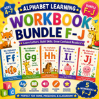 Alphabet Learning Worksheets F–J – Printable Letter Tracing & Phonics Activities for Kids Ages 3–6 | Digital PDF
