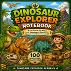 Dinosaur Explorer Kids Notebook – Printable Writing & Drawing Notebook for Kids Ages 7–12 | Digital PDF for School & Homeschool