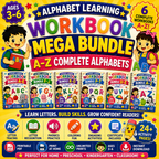 Alphabet Learning Mega Bundle A–Z – 5 Printable Letter Tracing & Phonics Worksheet Sets for Kids Ages 3–6 | Digital PDF Bundle