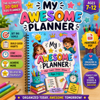 My Awesome Planner | Printable Kids Daily Planner PDF | 30-Day Planner Ages 7–12