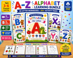 Alphabet Learning Worksheets A–E – Printable Letter Tracing & Phonics Activities for Kids Ages 3–6 | Digital PDF