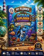 Ocean Explorer Kids Planner – Printable Daily Planner for Kids Ages 7–12 | Goal Setting, Habit Tracker &amp; Learning Workbook