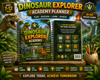 Dinosaur Explorer Kids Planner – Printable Daily Planner for Kids Ages 7–12 | Goal Setting, Habit Tracker & Learning Workbook