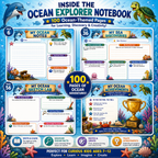 Ocean Explorer Kids Notebook – Printable Writing & Drawing Notebook for Kids Ages 7–12 | Digital PDF for School & Homeschool