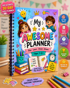 My Awesome Planner | Printable Kids Daily Planner PDF | 30-Day Planner Ages 7–12