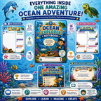 Ocean Explorer Kids Notebook – Printable Writing & Drawing Notebook for Kids Ages 7–12 | Digital PDF for School & Homeschool