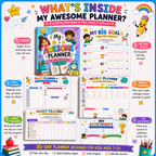 My Awesome Planner | Printable Kids Daily Planner PDF | 30-Day Planner Ages 7–12