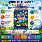 My Growth Mindset Journal for Kids – Printable Positive Thinking & Reflection Journal for Ages 7–12 | Digital PDF for Home & School