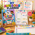 My Awesome Planner | Printable Kids Daily Planner PDF | 30-Day Planner Ages 7–12