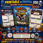 Super Hero Success Kids Planner – Printable Daily Planner for Kids Ages 7–12 | Goal Setting, Habit Tracker & Learning Workbook