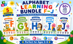 Alphabet Learning Worksheets F–J – Printable Letter Tracing & Phonics Activities for Kids Ages 3–6 | Digital PDF