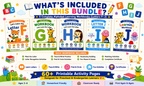 Alphabet Learning Worksheets F–J – Printable Letter Tracing & Phonics Activities for Kids Ages 3–6 | Digital PDF
