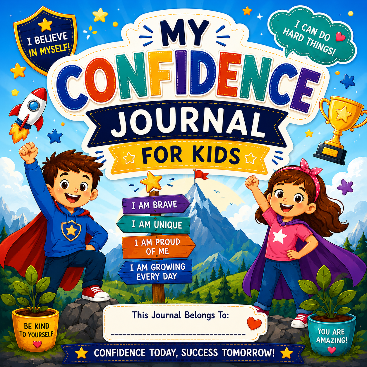 My Confidence Journal for Kids – Printable Self-Esteem & Reflection Journal for Ages 7–12 | Digital PDF for Home & School