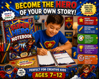 Super Hero Kids Notebook – Printable Writing & Drawing Notebook for Kids Ages 7–12 | Digital PDF for School & Homeschool