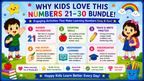 Number Learning Worksheets 21–30 – Printable Counting, Number Tracing & Math Activities for Kids Ages 3–6 | Digital PDF